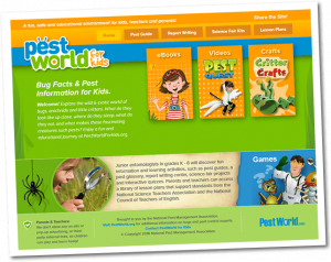 Screenshot of the website pestworldforkids.com